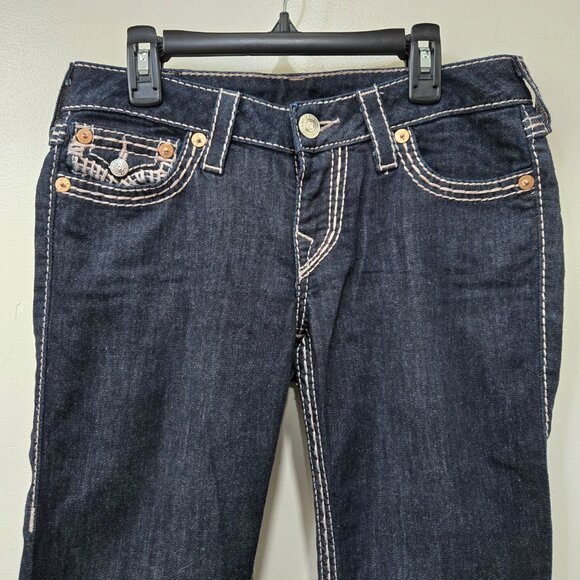 True Religion Dark Wash Boot Cut Denim Jeans Size 28 - Picture 5 of 16